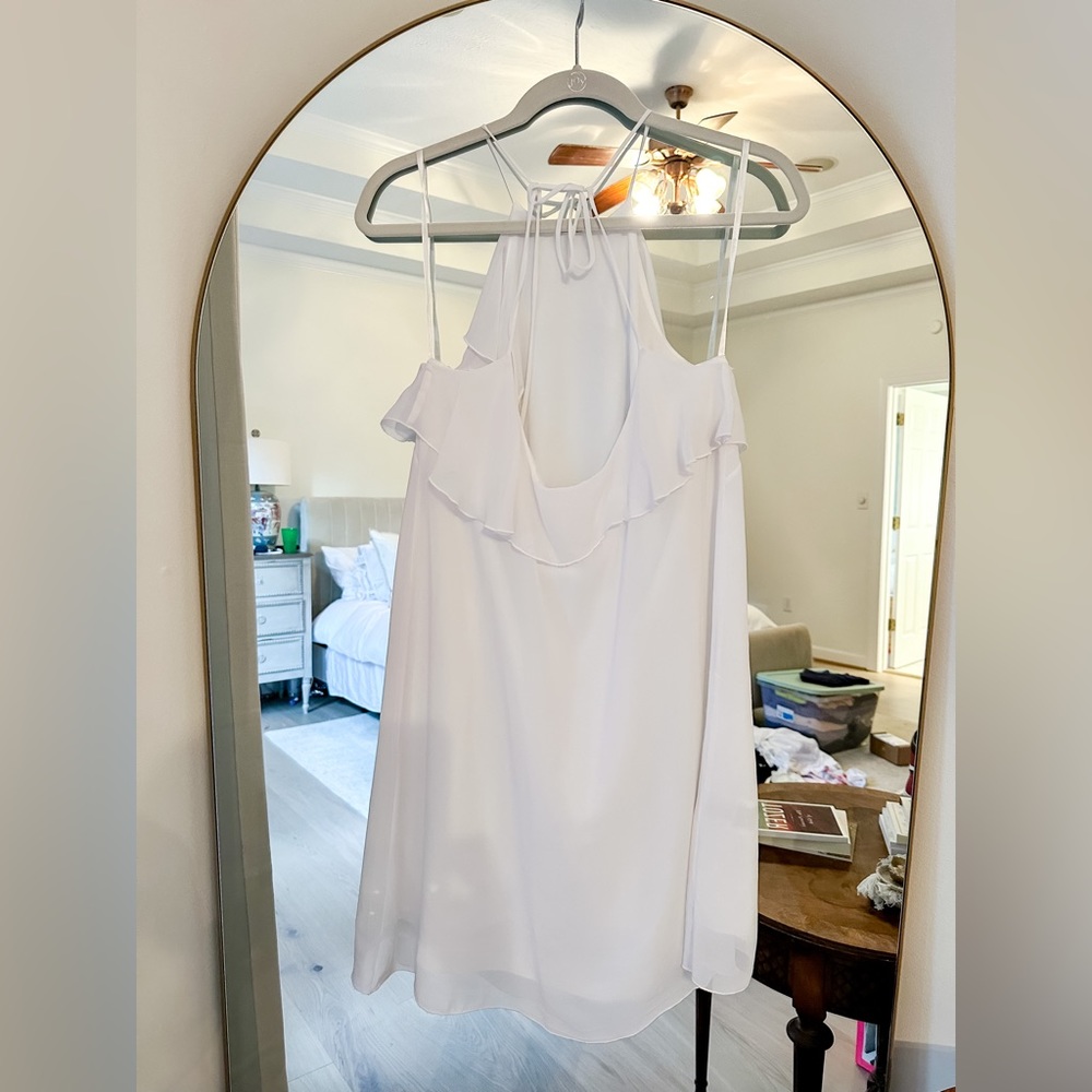 Bcbgeneration White Mini Spaghetti Tie Dress Size… - image 3